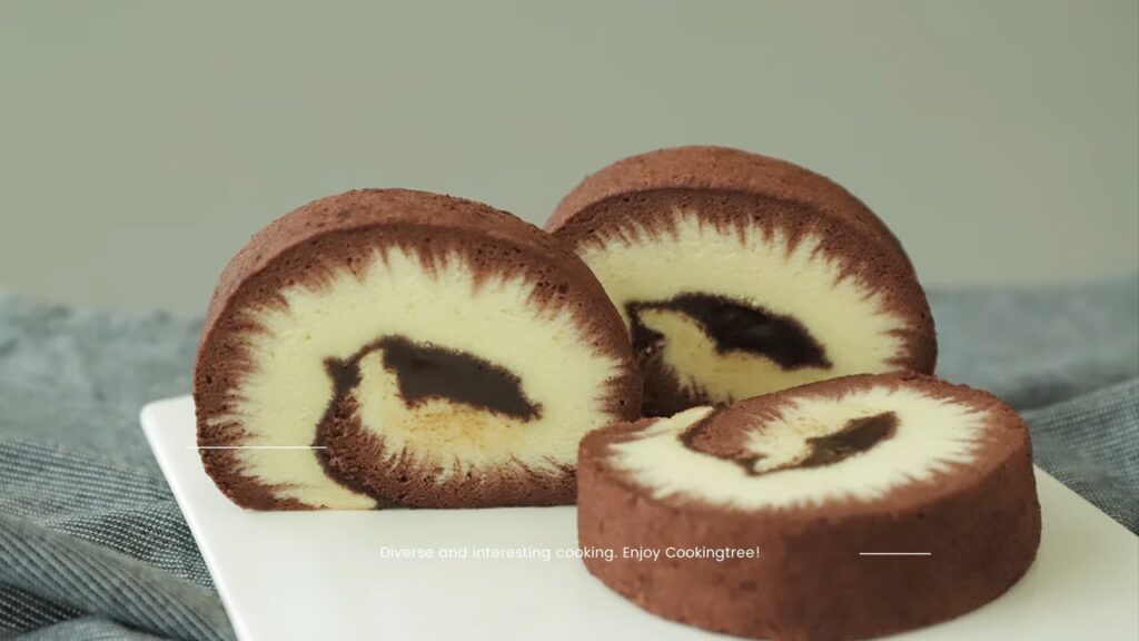 Hurricane swiss roll Chocolate roll cake Cooking tree