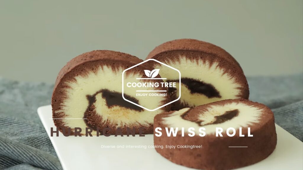Hurricane swiss roll Chocolate roll cake Cooking tree