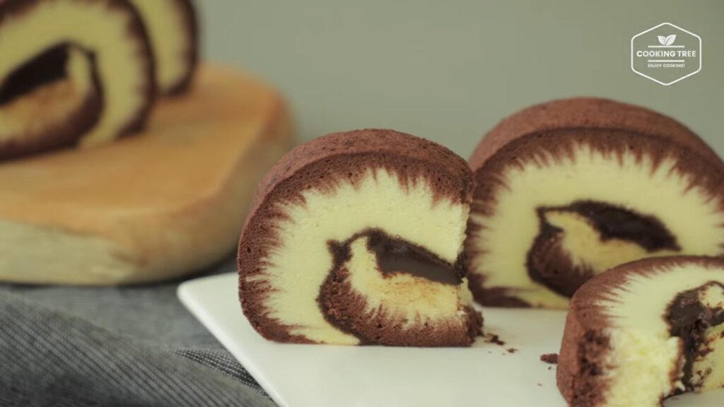 Hurricane swiss roll Chocolate roll cake Cooking tree