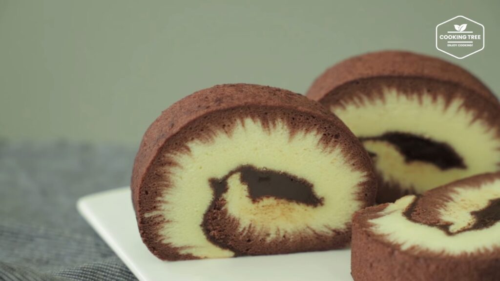 Hurricane swiss roll Chocolate roll cake Cooking tree