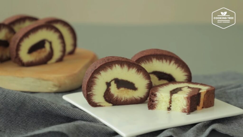 Hurricane swiss roll Chocolate roll cake Cooking tree