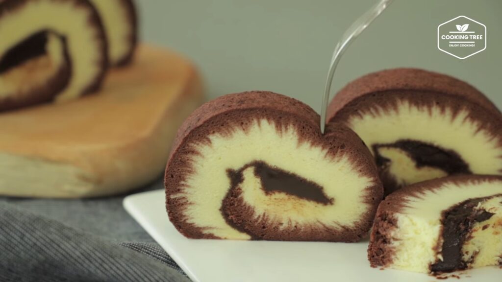 Hurricane swiss roll Chocolate roll cake Cooking tree