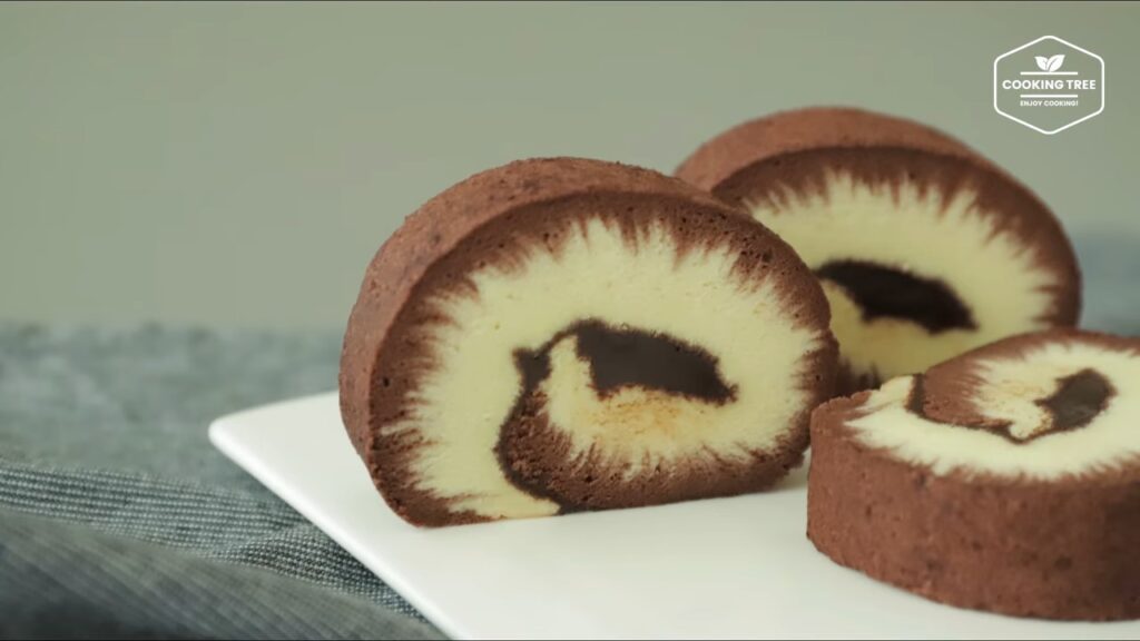 Hurricane swiss roll Chocolate roll cake Cooking tree