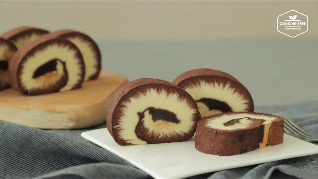 Hurricane swiss roll Chocolate roll cake Cooking tree