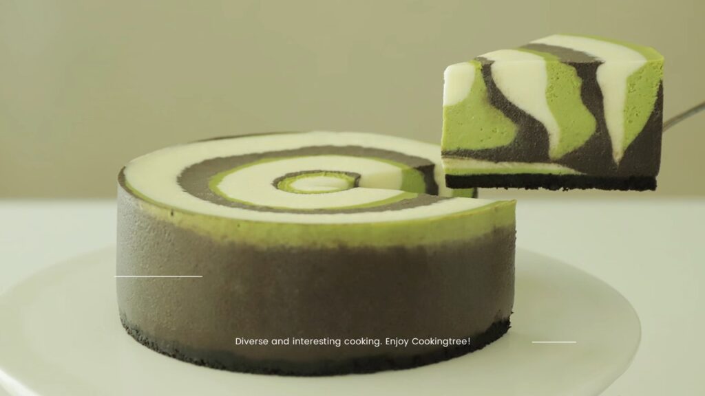 Matcha Chocolate Vanilla Zebra Cheesecake Cooking tree