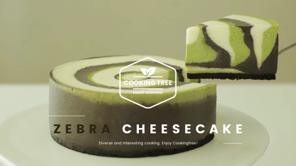 Matcha Chocolate Vanilla Zebra Cheesecake Cooking tree