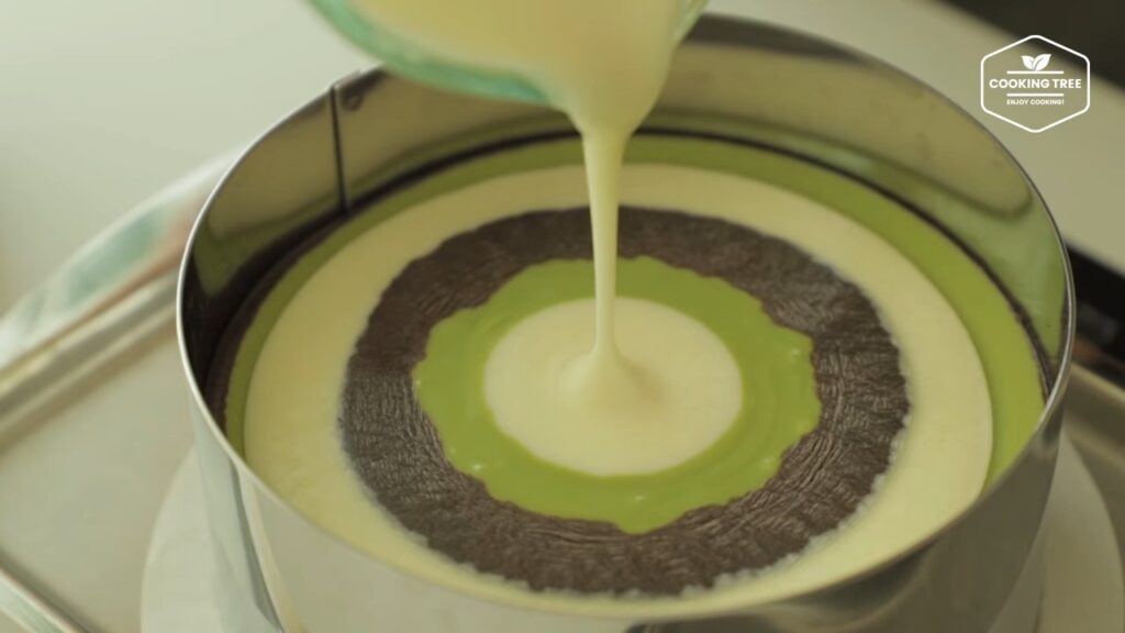 Matcha Chocolate Vanilla Zebra Cheesecake Cooking tree