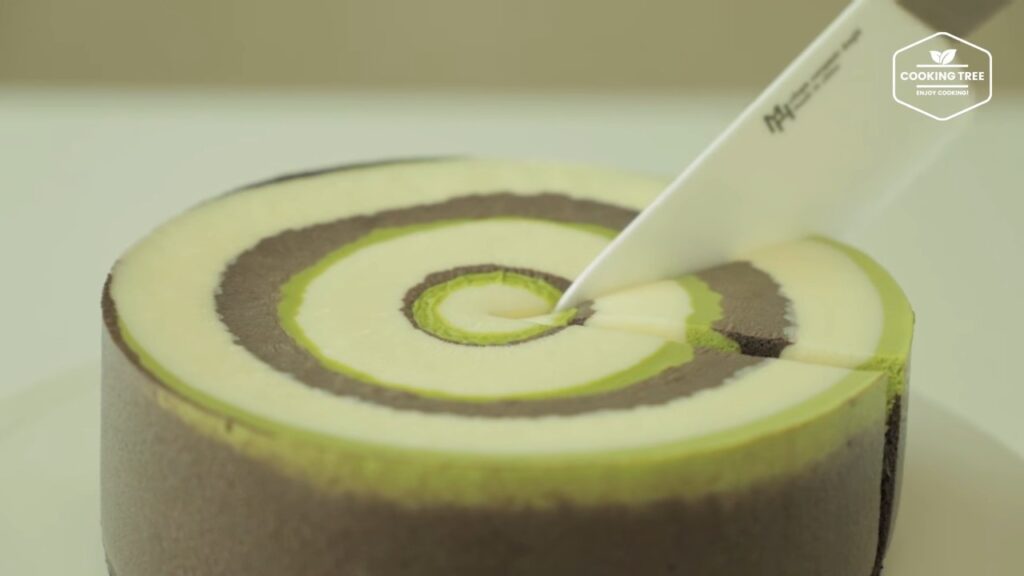 Matcha Chocolate Vanilla Zebra Cheesecake Cooking tree