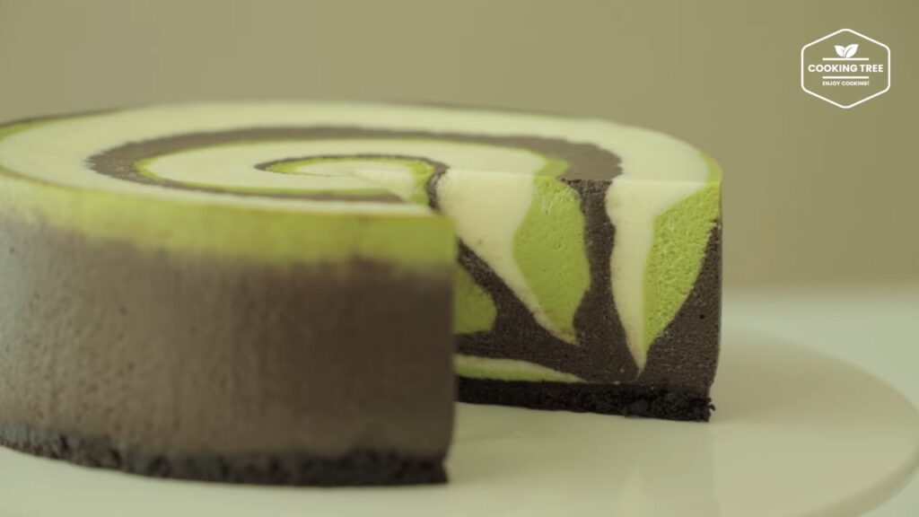 Matcha Chocolate Vanilla Zebra Cheesecake Cooking tree