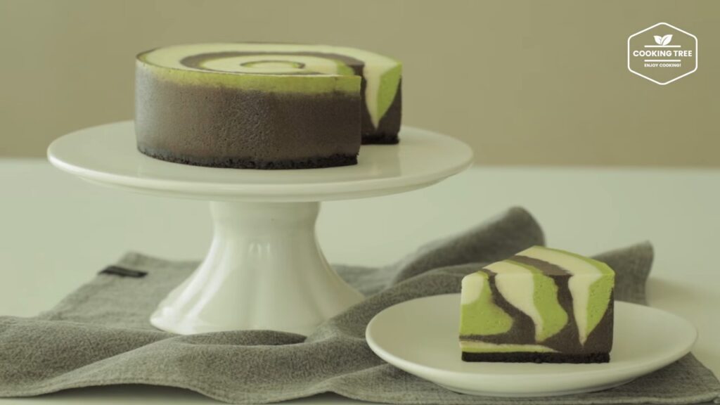 Matcha Chocolate Vanilla Zebra Cheesecake Cooking tree