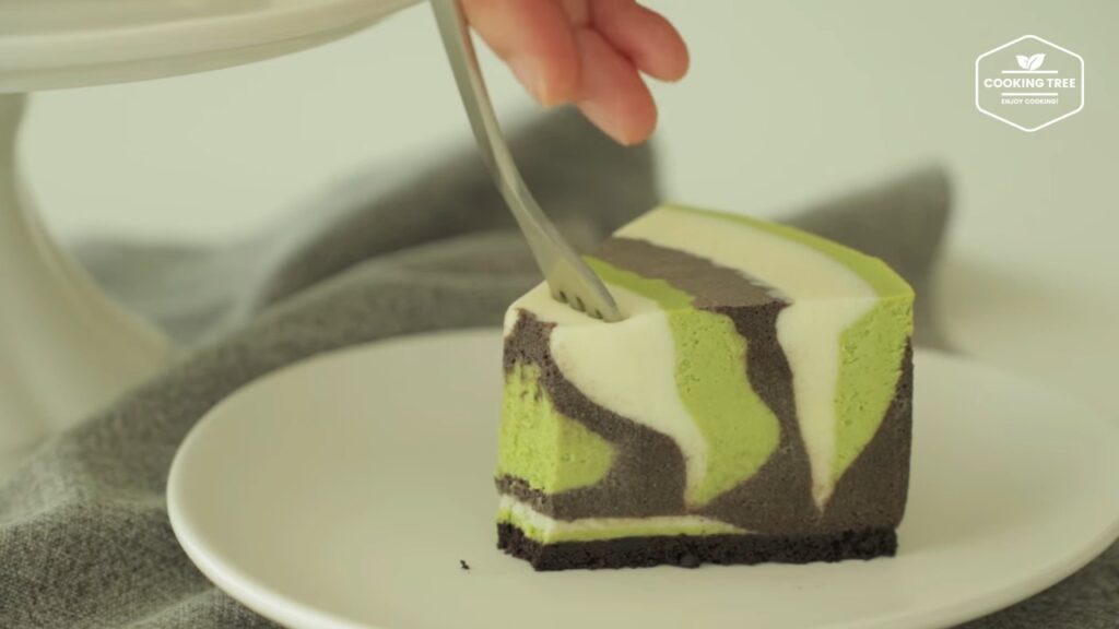 Matcha Chocolate Vanilla Zebra Cheesecake Cooking tree