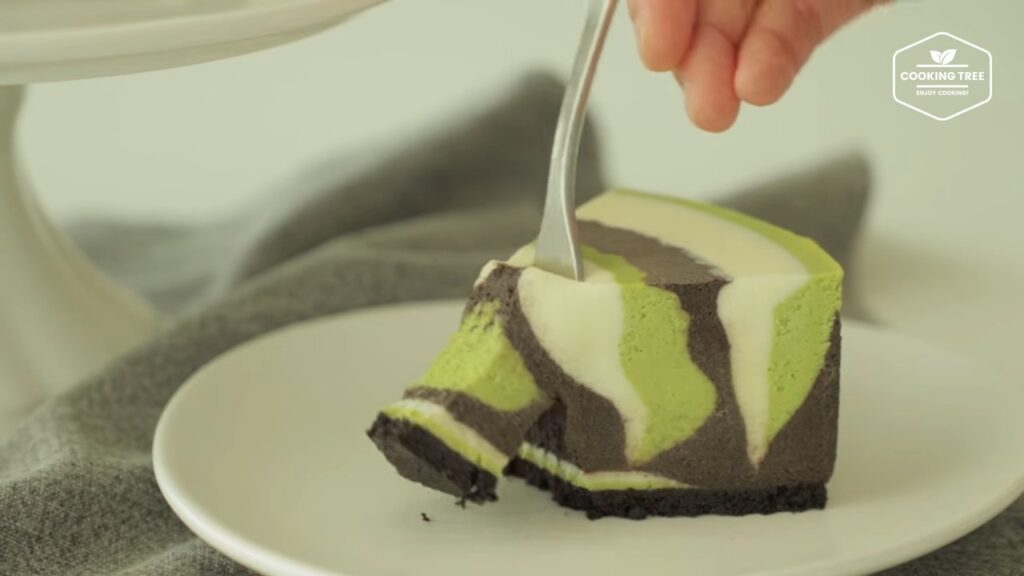 Matcha Chocolate Vanilla Zebra Cheesecake Cooking tree