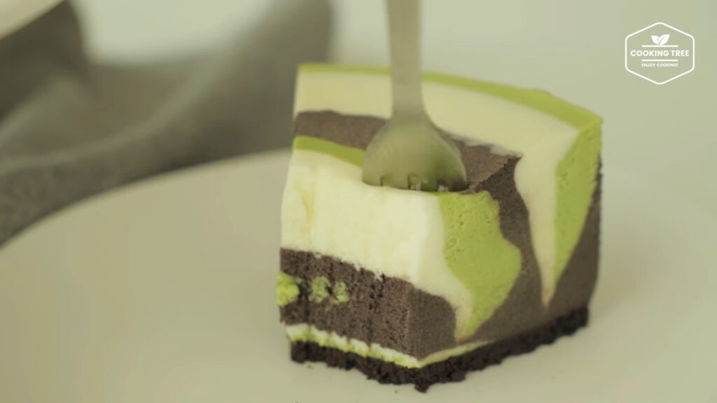 Matcha Chocolate Vanilla Zebra Cheesecake Cooking tree