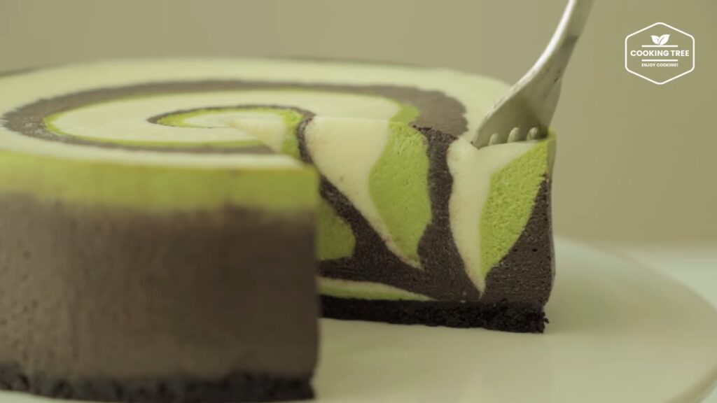 Matcha Chocolate Vanilla Zebra Cheesecake Cooking tree