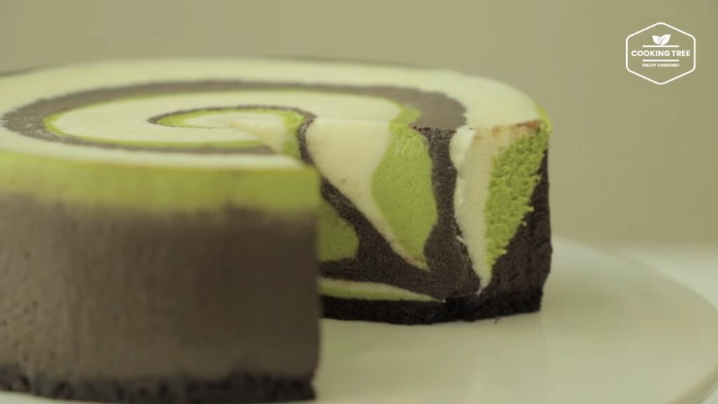 Matcha Chocolate Vanilla Zebra Cheesecake Cooking tree