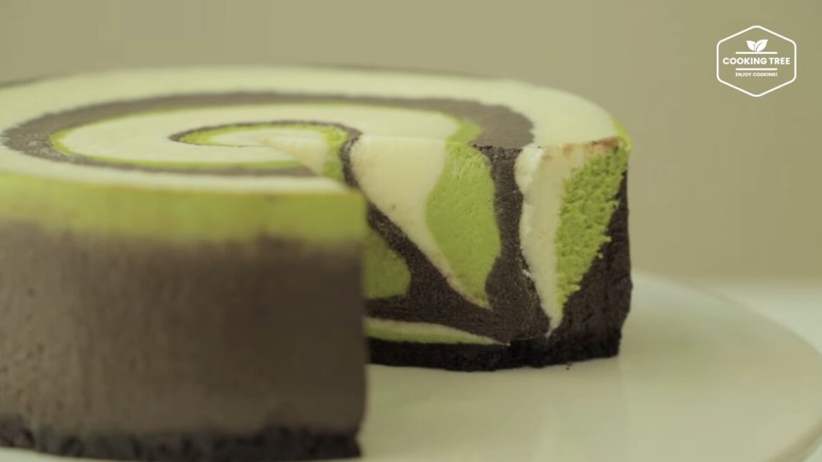Matcha Chocolate Vanilla Zebra Cheesecake Cooking tree Matcha Chocolate Vanilla Zebra Cheesecake Cooking tree