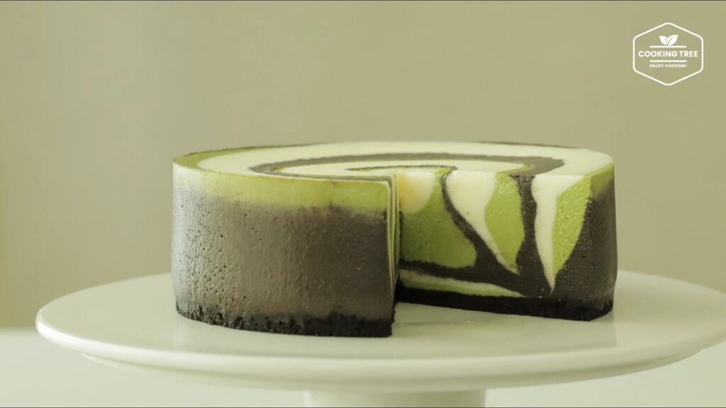 Matcha Chocolate Vanilla Zebra Cheesecake Cooking tree