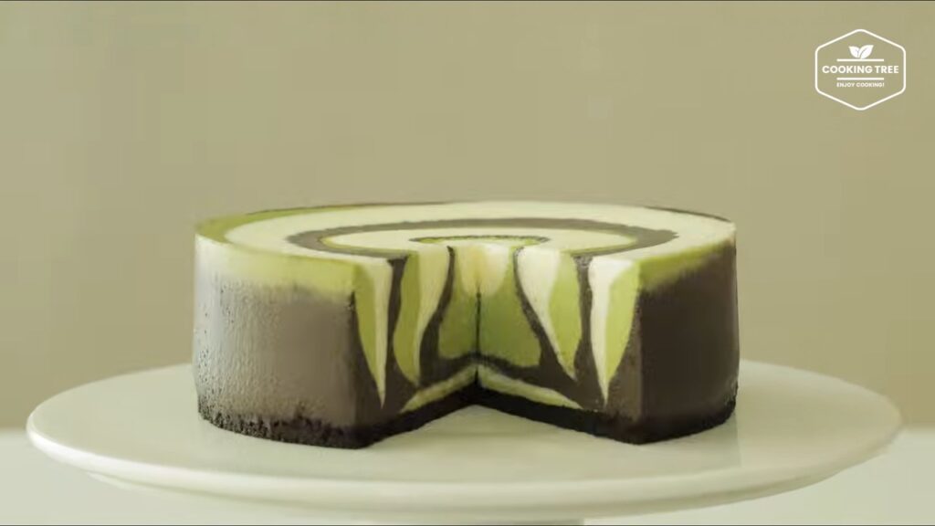 Matcha Chocolate Vanilla Zebra Cheesecake Cooking tree