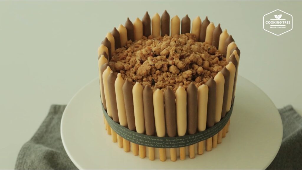 Mocha crumble pepero cake Recipe Cooking tree