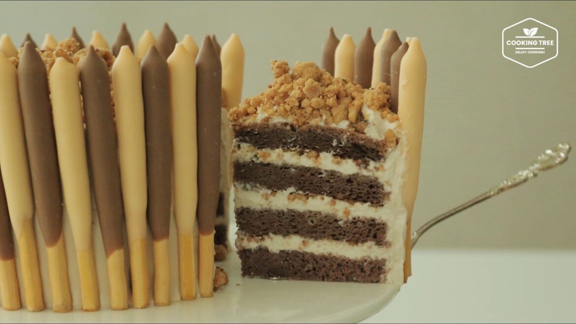 Mocha crumble pepero cake Recipe Cooking tree