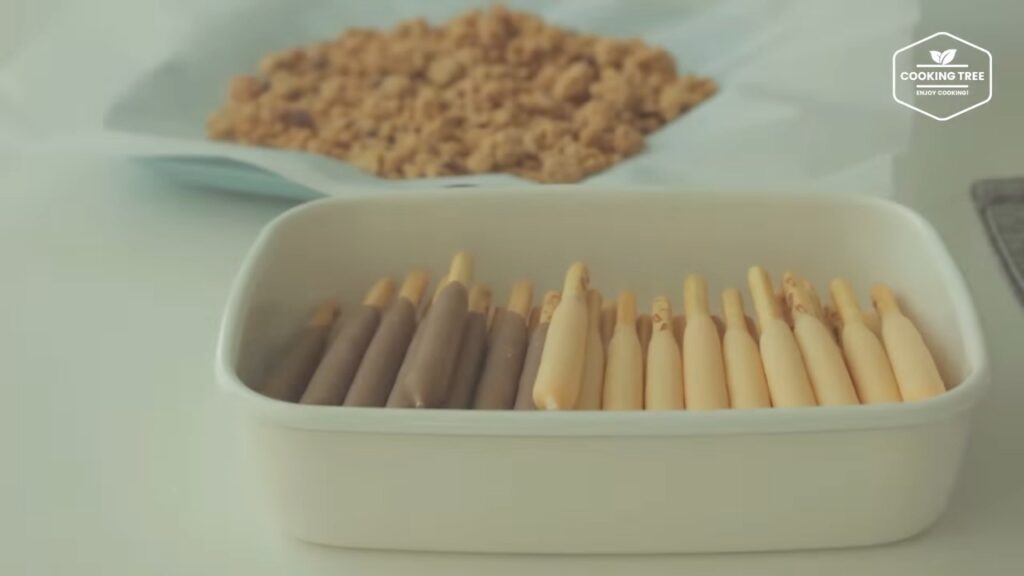 Mocha crumble pepero cake Recipe Cooking tree