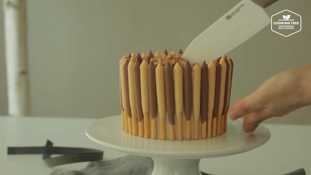 Mocha crumble pepero cake Recipe Cooking tree