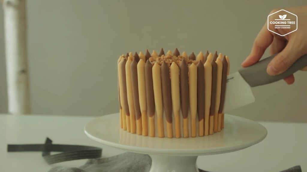 Mocha crumble pepero cake Recipe Cooking tree