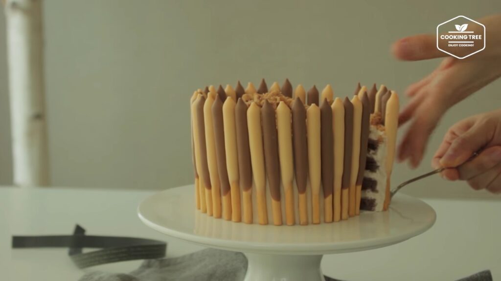 Mocha crumble pepero cake Recipe Cooking tree