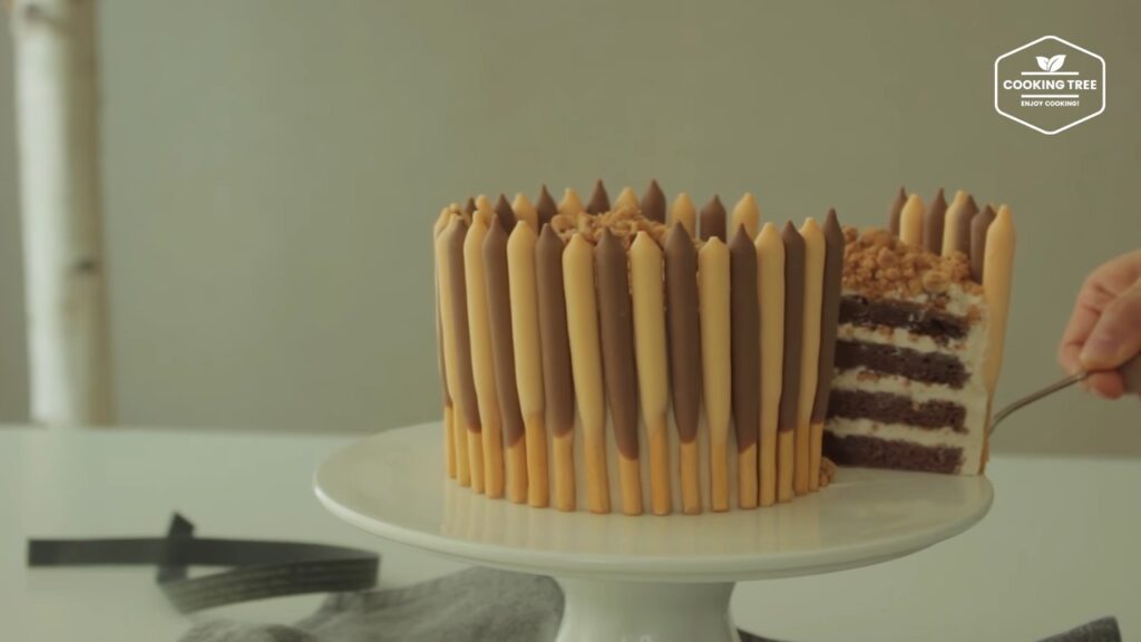 Mocha crumble pepero cake Recipe Cooking tree