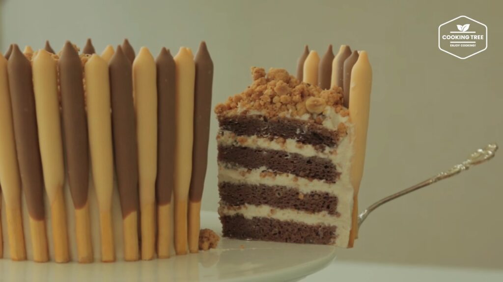 Mocha crumble pepero cake Recipe Cooking tree