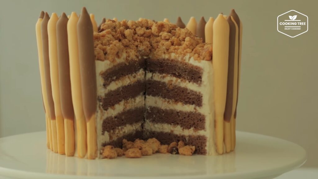 Mocha crumble pepero cake Recipe Cooking tree