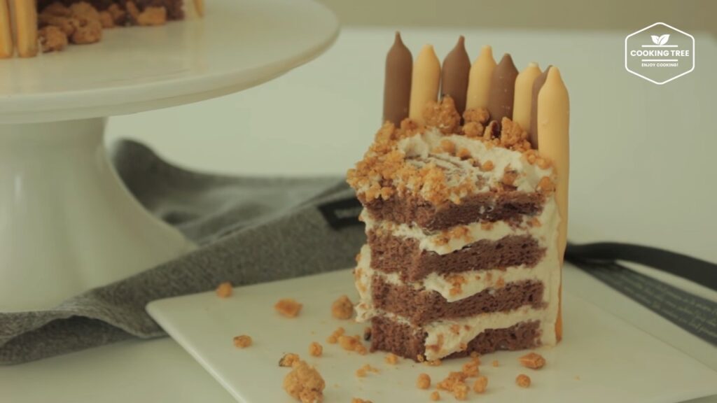 Mocha crumble pepero cake Recipe Cooking tree