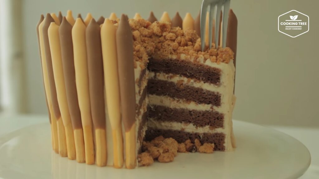 Mocha crumble pepero cake Recipe Cooking tree