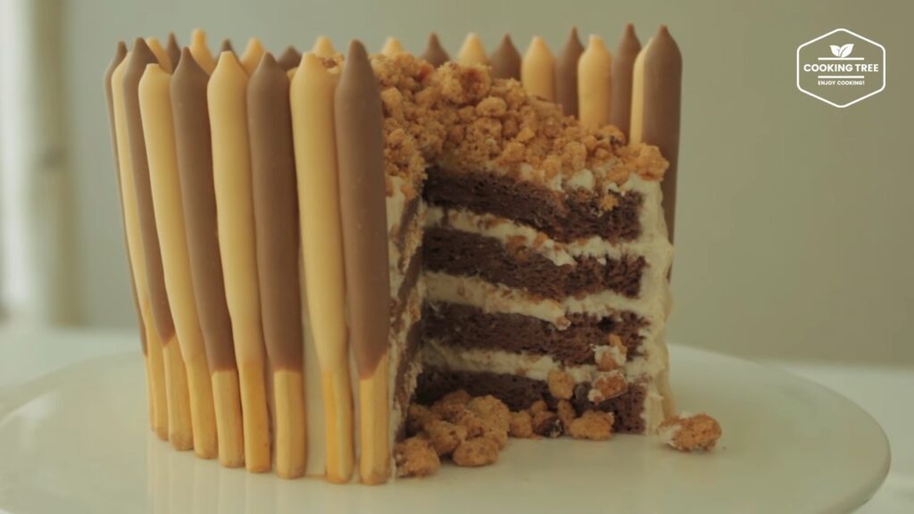 Mocha crumble pepero cake Recipe Cooking tree