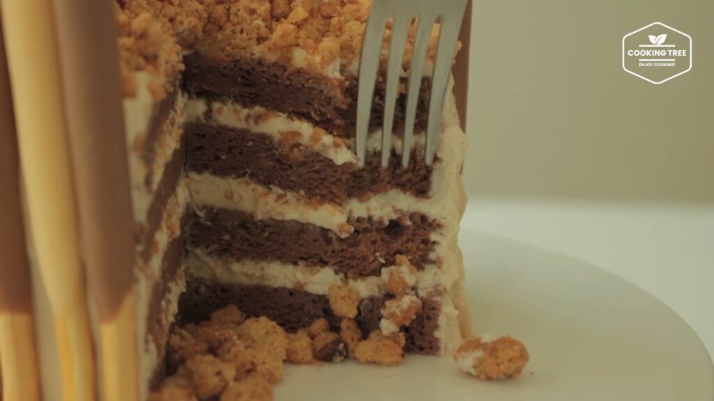 Mocha crumble pepero cake Recipe Cooking tree