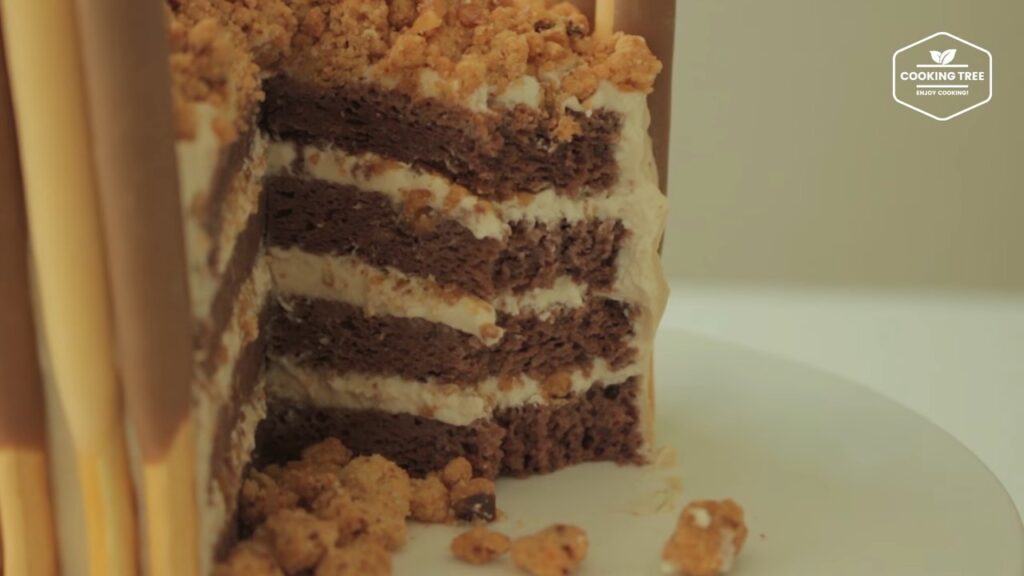 Mocha crumble pepero cake Recipe Cooking tree