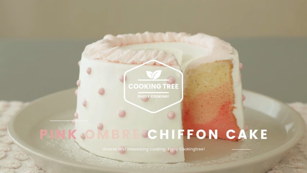 Pink ombre chiffon cake Recipe Cooking tree