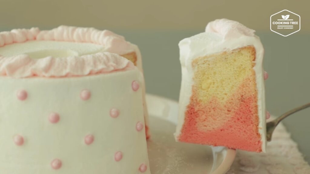 Pink ombre chiffon cake Recipe Cooking tree