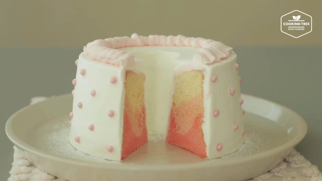 Pink ombre chiffon cake Recipe Cooking tree