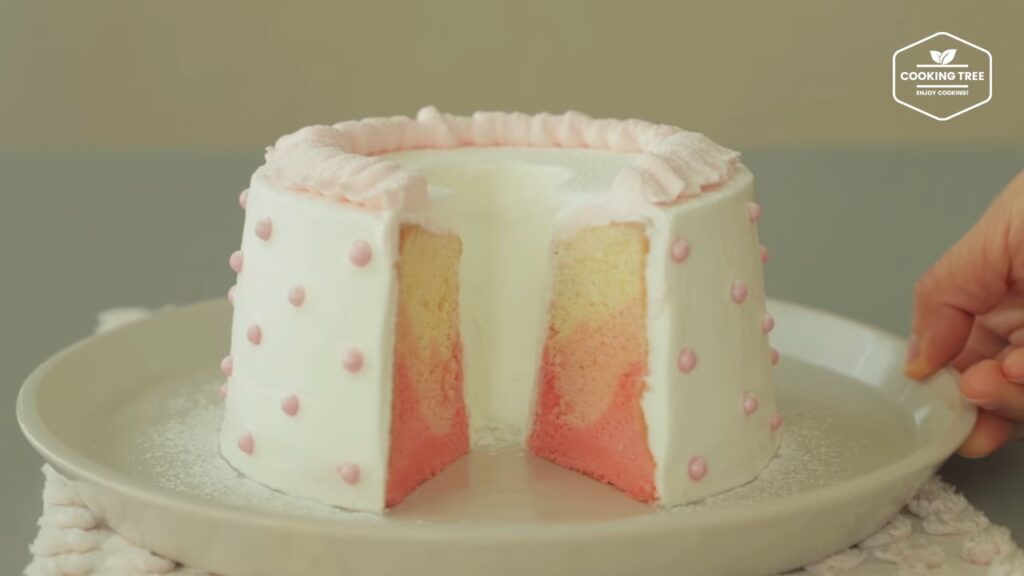 Pink ombre chiffon cake Recipe Cooking tree