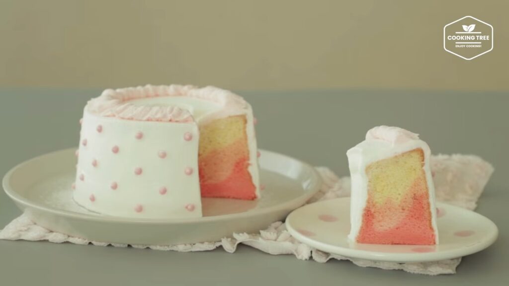 Pink ombre chiffon cake Recipe Cooking tree