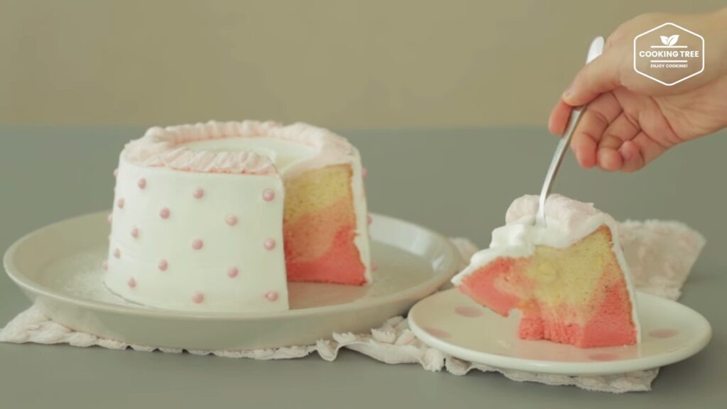 Pink ombre chiffon cake Recipe Cooking tree