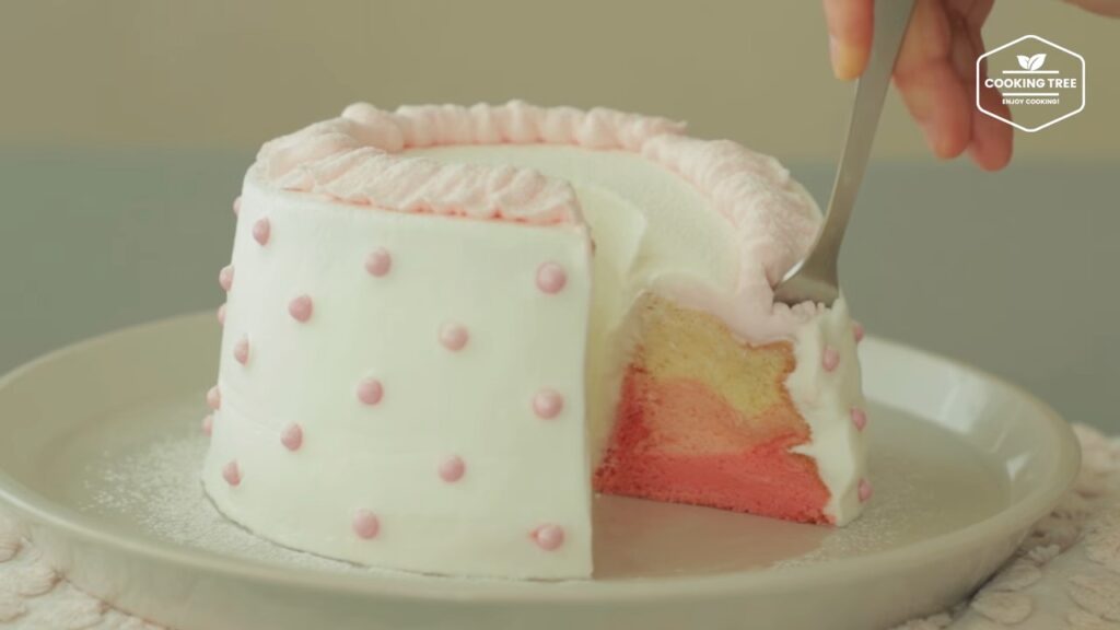 Pink ombre chiffon cake Recipe Cooking tree