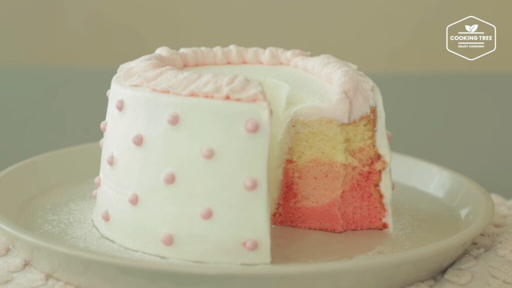 Pink ombre chiffon cake Recipe Cooking tree