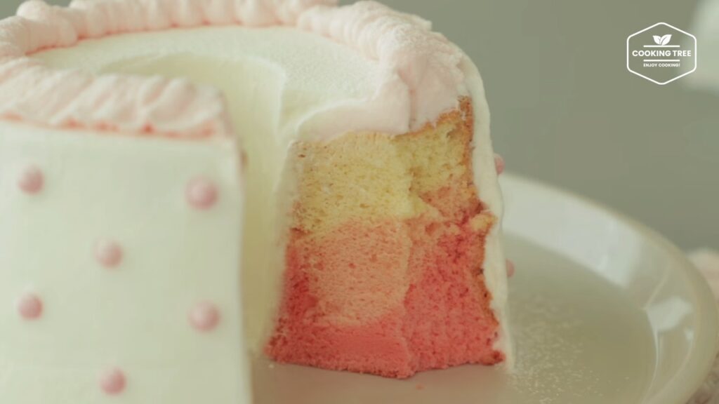 Pink ombre chiffon cake Recipe Cooking tree