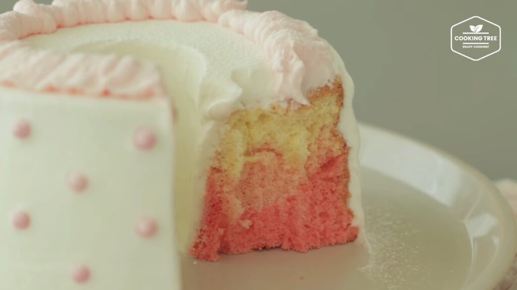 Pink ombre chiffon cake Recipe Cooking tree