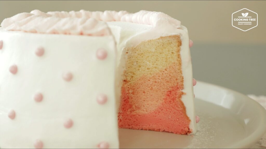 Pink ombre chiffon cake Recipe Cooking tree