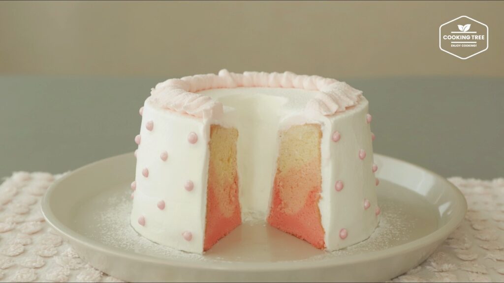 Pink ombre chiffon cake Recipe Cooking tree