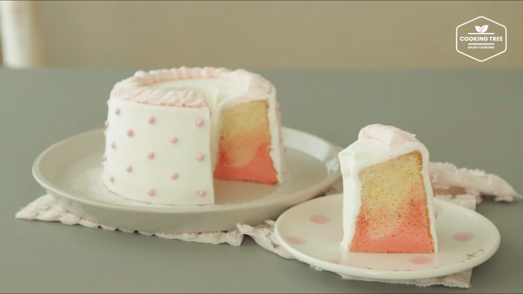 Pink ombre chiffon cake Recipe Cooking tree