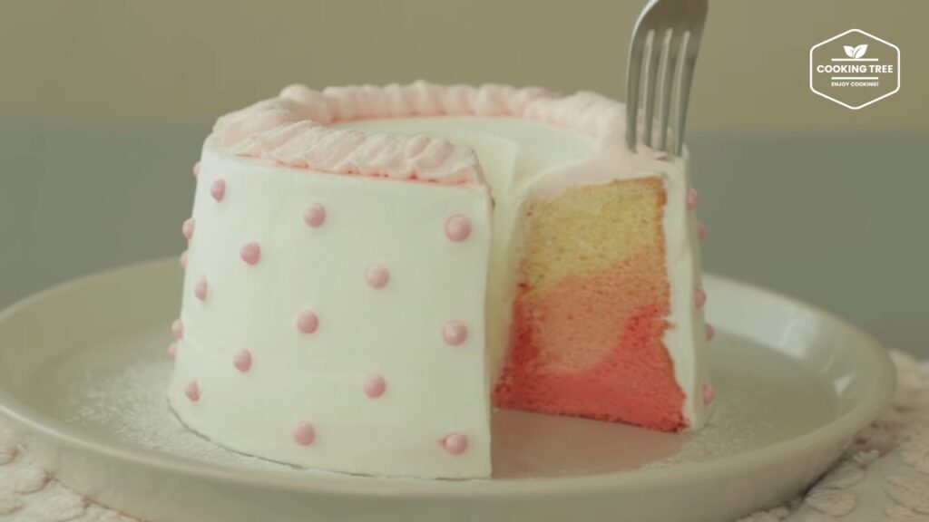 Pink ombre chiffon cake Recipe Cooking tree